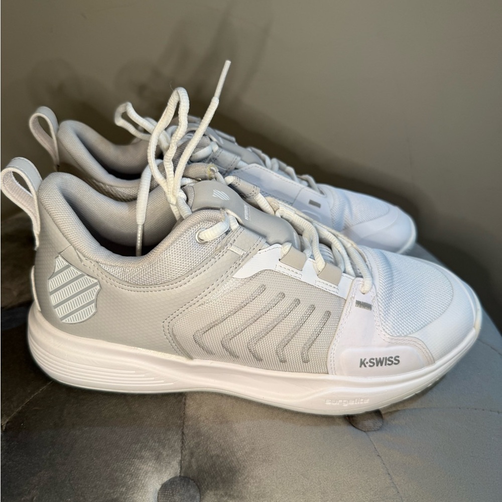 K-Swiss Women's White and Gray Sneakers